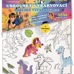 Vyfarbovacie obrúsky - DINOSAURY (12 ks)